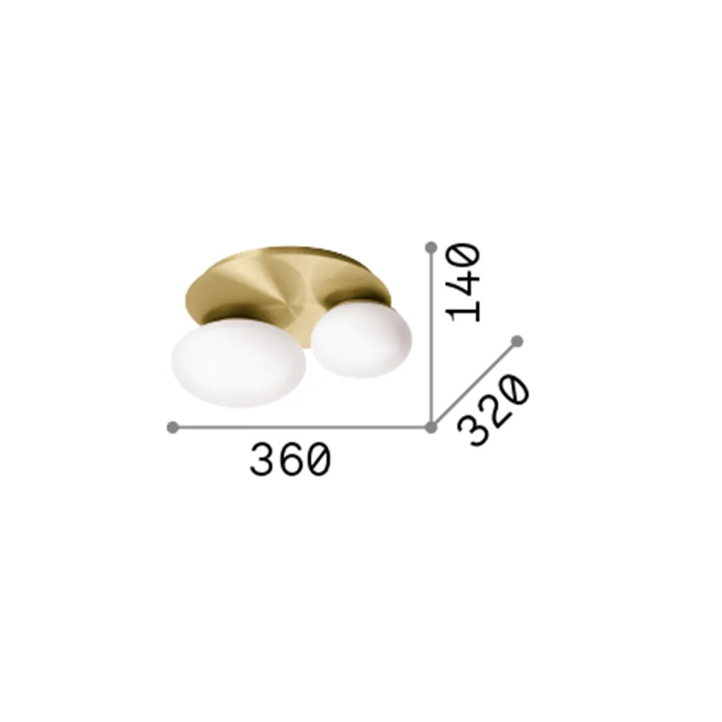 Plafonnier Ninfea Blanc Métal 2 Luminaires Gx53 9W 3000K Blanc Chaud