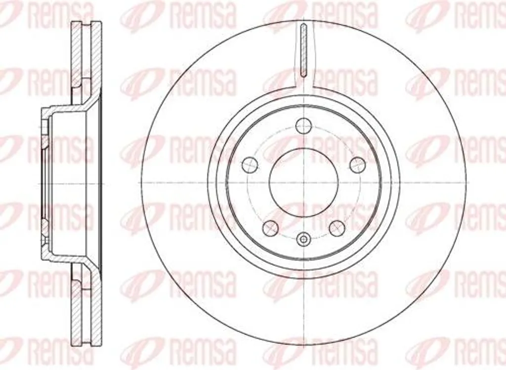 Disque de frein avant ventilé REMSA 6807.10 compatible Audi A6 et A8