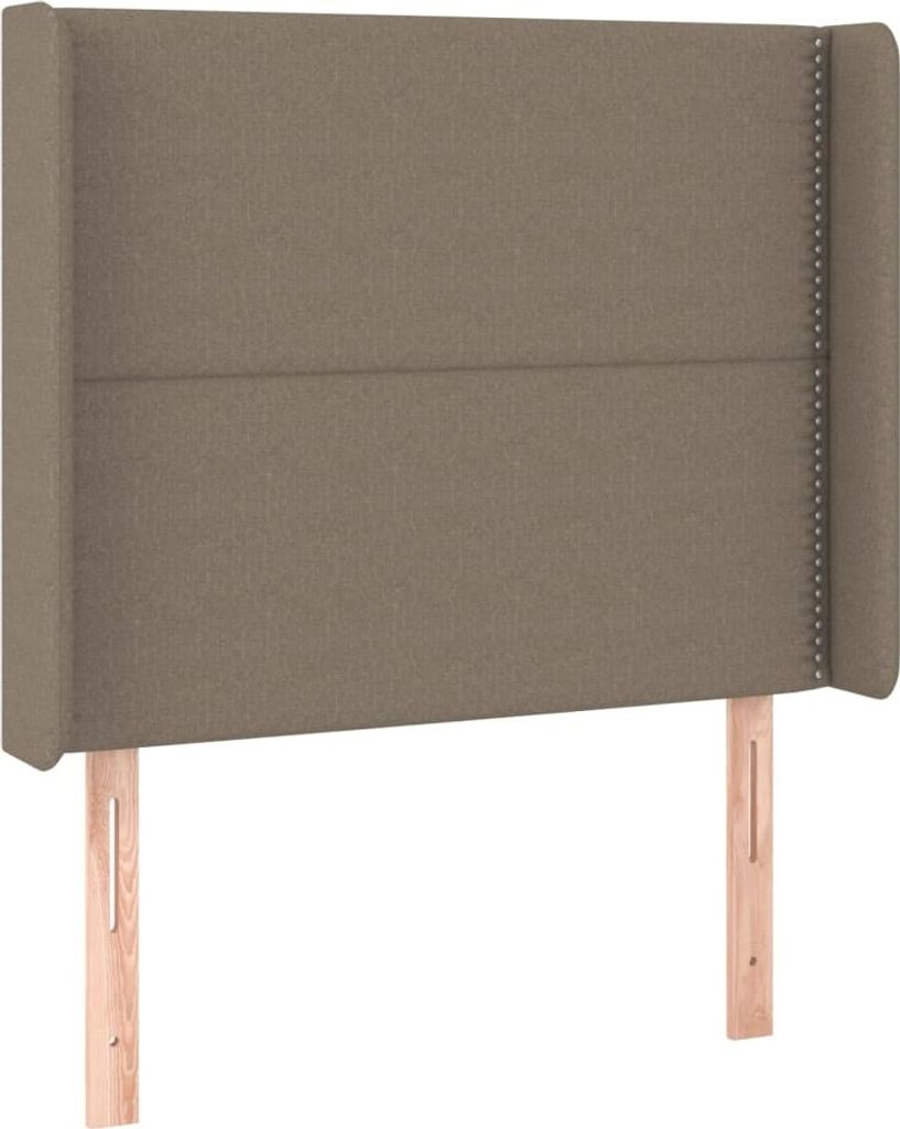 Kopfteil mit Ohren Taupe 93x16x118/128 cm Stoff