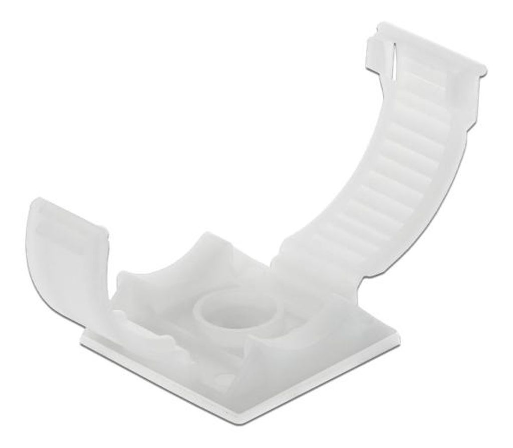 DELOCK Kabelklem met borgclip, zelfklevend, schroefbaar, Productafbeelding 
