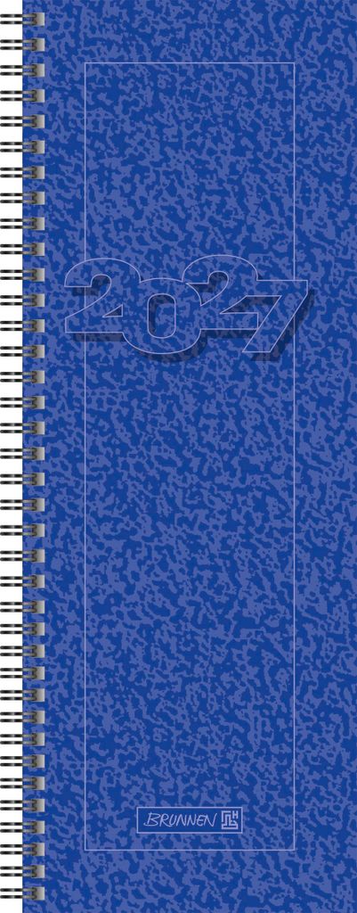 2027 BRUNNEN Vormerkkalender 10x30cm blau 2S/1W