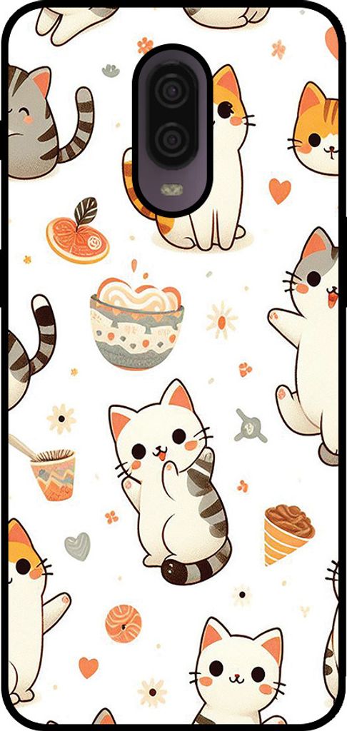 Smartphonica Telefon Fall geeignet für OnePlus 6T mit Katze drucken - TPU zurück Abdeckung Fall Katze Design