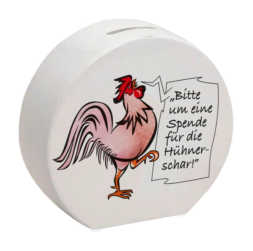 Spardose mit Hahn Motiv in rot zum Thema Kaufland.de
