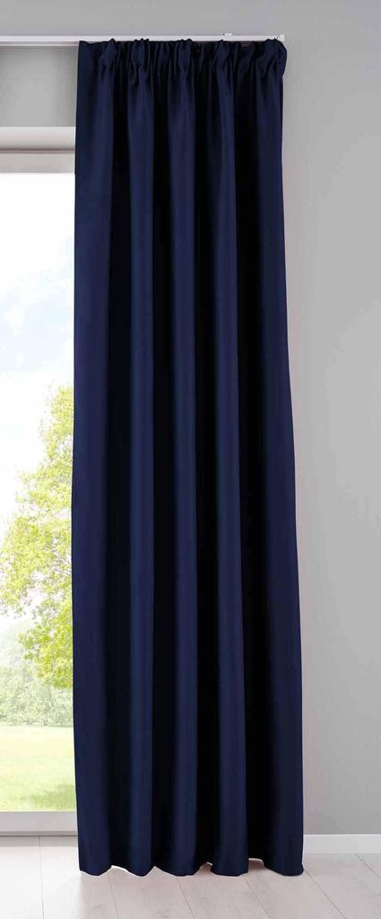 Vorhang Blickdicht »NewYork« verdeckte Schlaufen Blau HxB Produktbild 