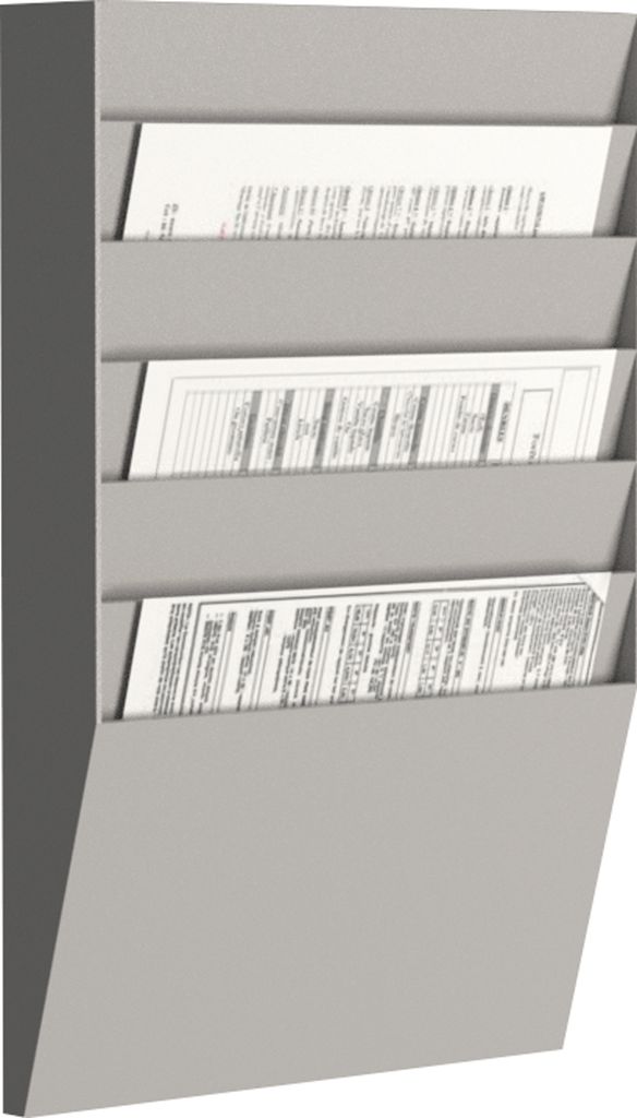 PAPERFLOW Wandprospekthalter grau DIN A4 6 Fächer