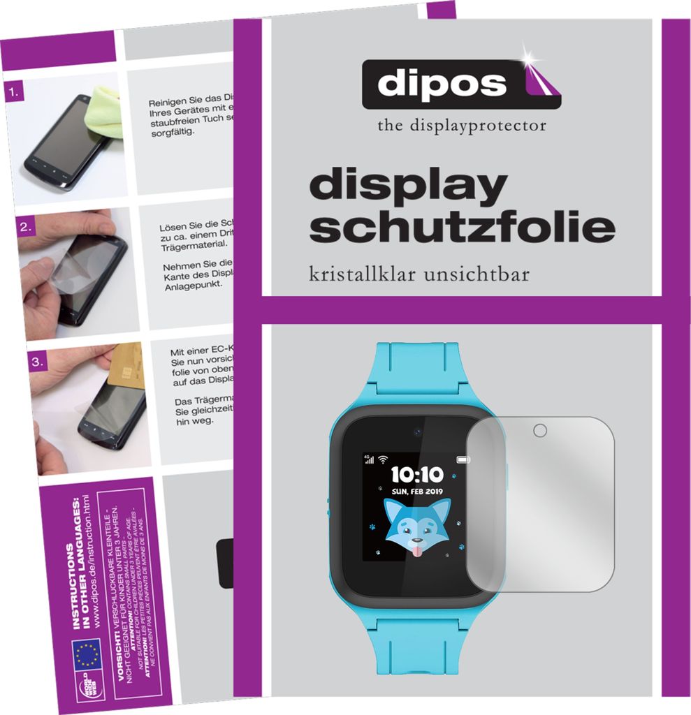 5x Schutzfolie für TCL Movetime Family Watch MT40S klar Displayschutzfolie Folie Display Schutz dipos