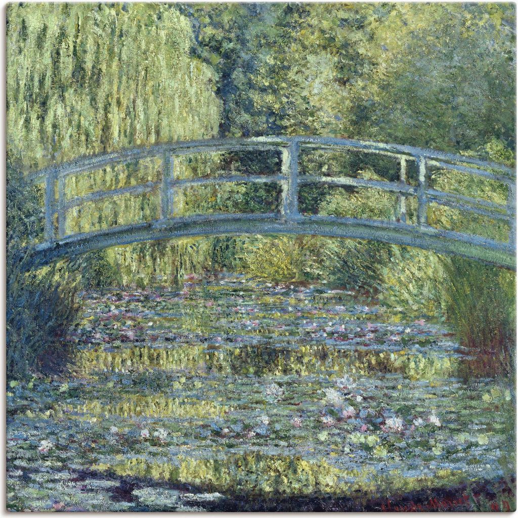 ARTland Leinwandbild Der Seerosenteich, Harmonie in Grün Größe: 70x70 cm