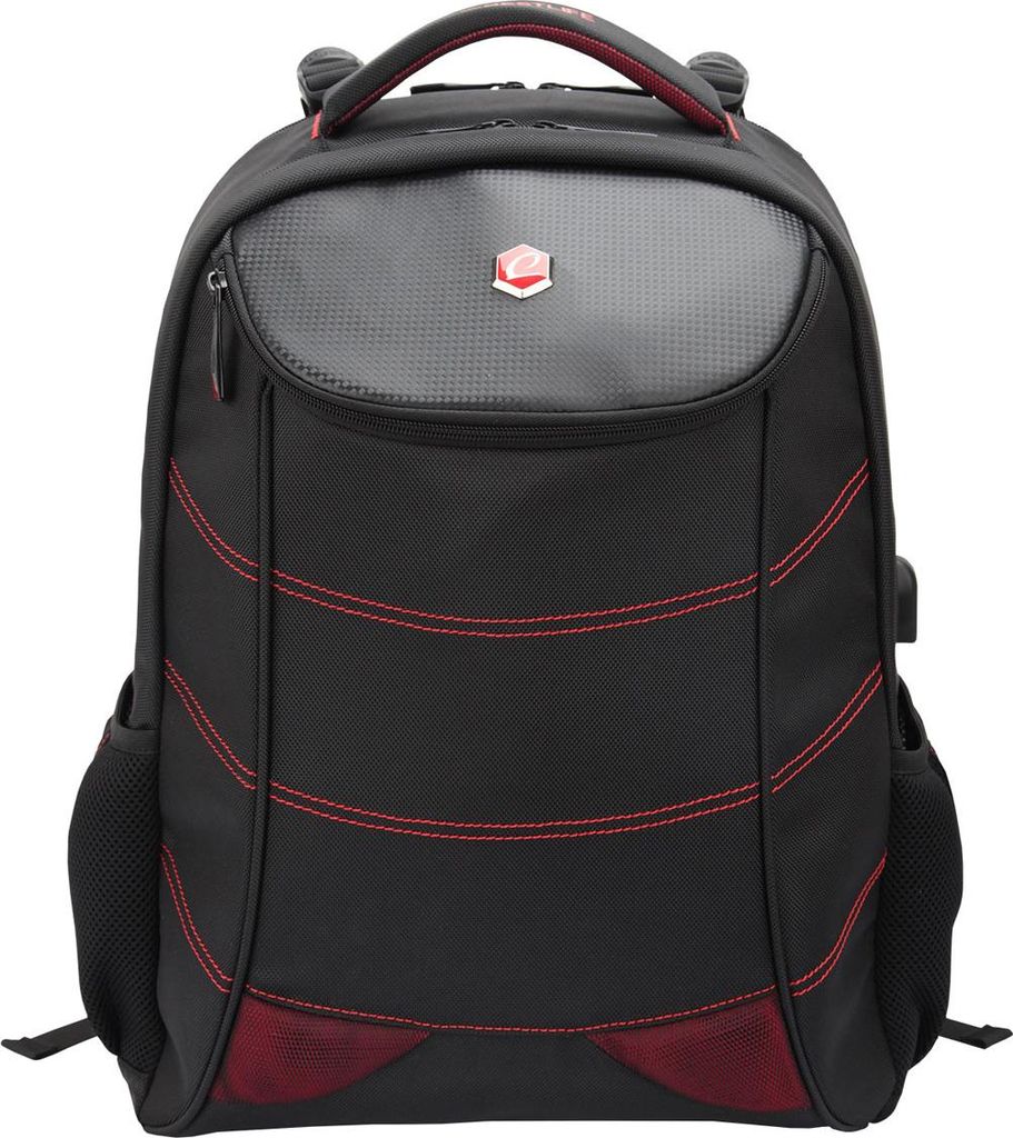 BestLife BB-3332R Gaming Rucksack Snake Eye schwarz/rot für Laptop bis 17'' (43,1cm) mit USB Anschluss zum Laden