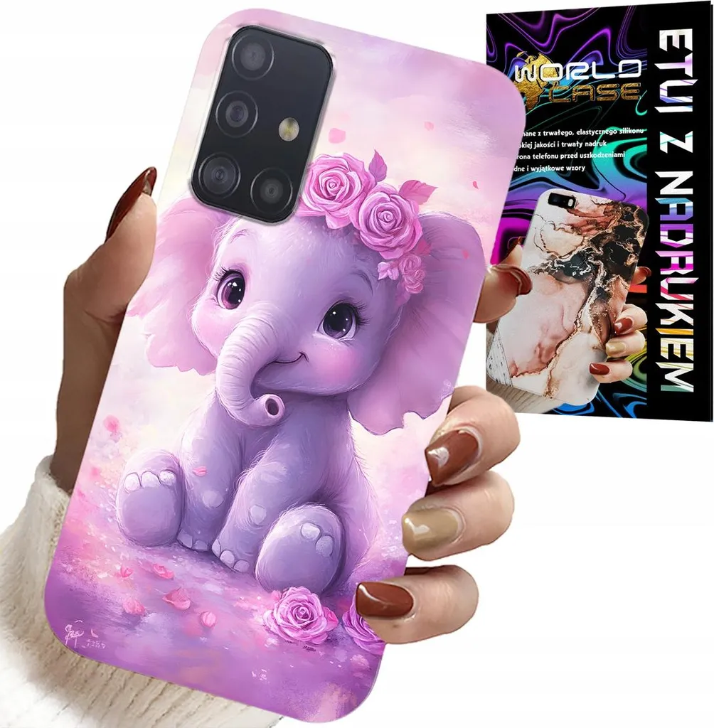 Custodia Per Samsung Galaxy A71 - Elefante Dolce Su Sfondo Rosa Custodia + Pellicola
