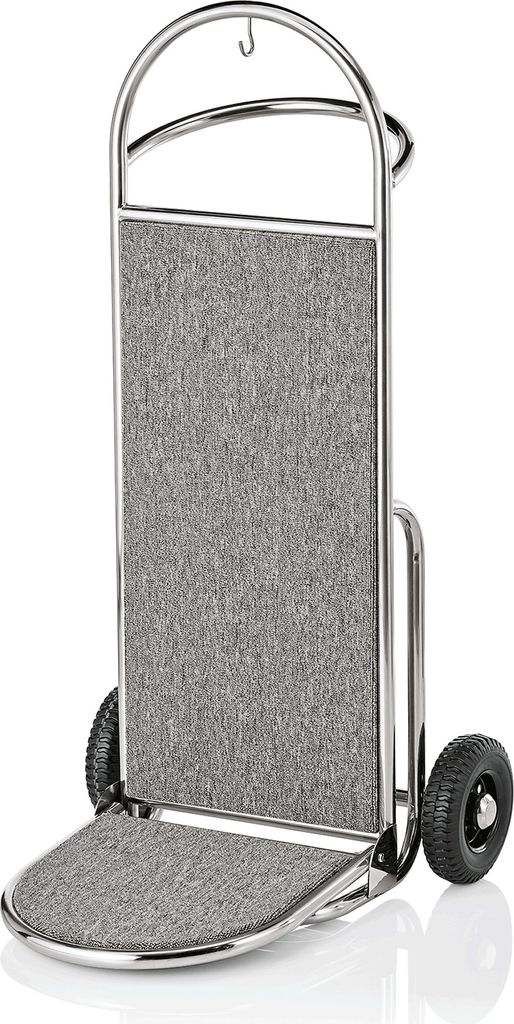 Gepäckkarre grau Edelstahl, silber, klappbare Stellfläche, 61 x 70,5 x 121 cm