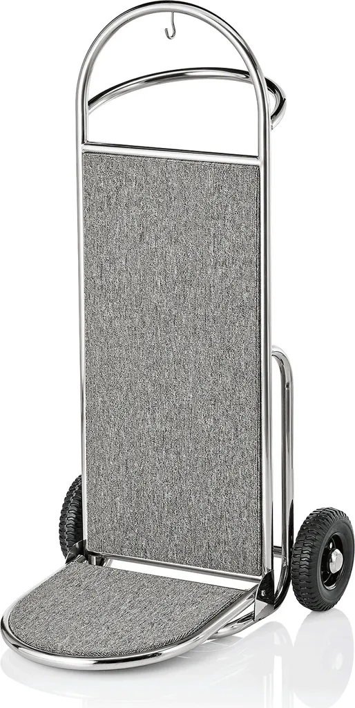 Diable pliable 121 cm inox argent robuste avec grande surface de pose
