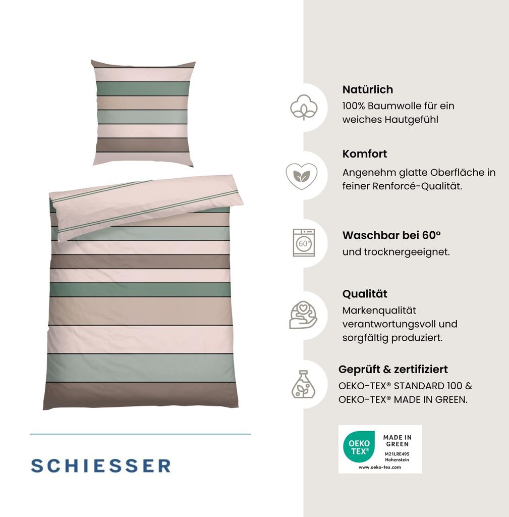SCHIESSER Bettwäscheset Knut | Gestreift | Renforcé | Produktbild 