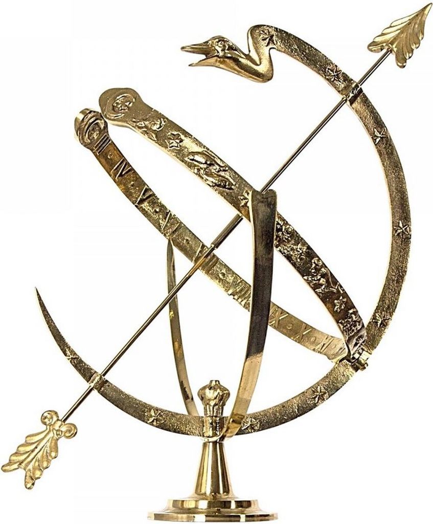 Casa Padrino Jugendstil Sonnenuhr Gold Ø 34 x H. 42 cm - Luxus Garten Dekoration