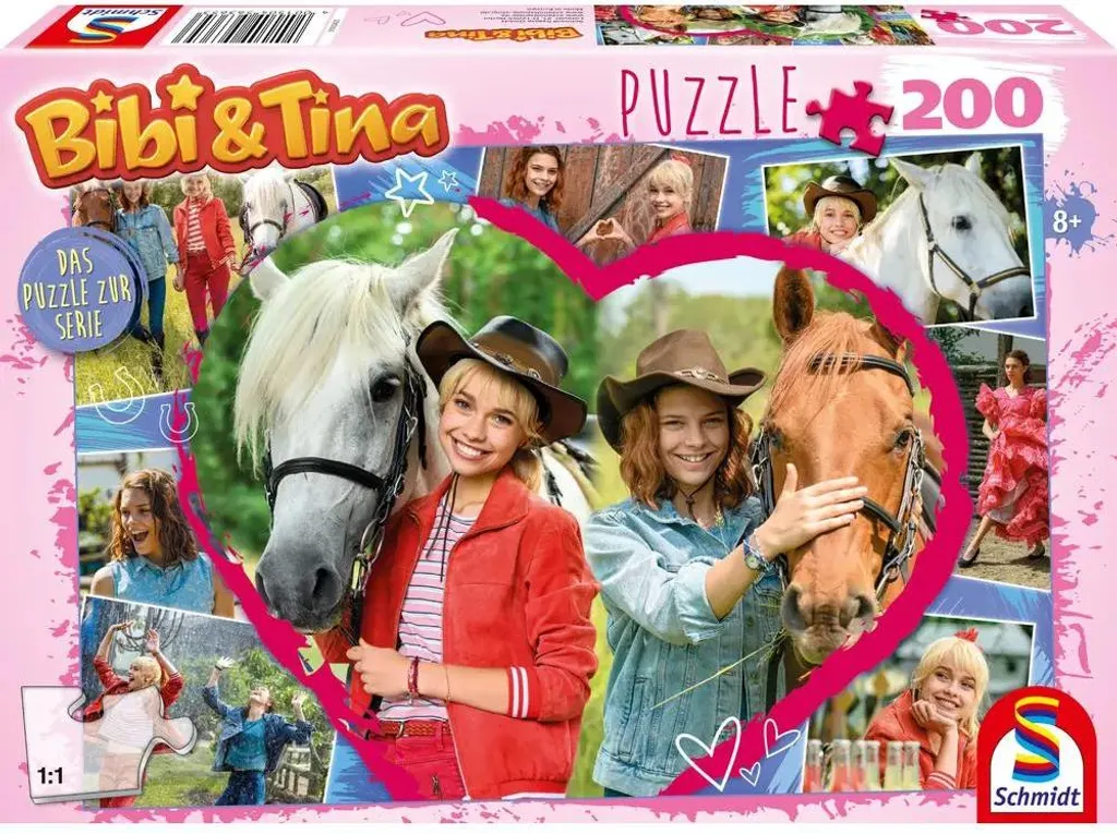 Puzzle 200 pièces Amis des chevaux : Illustration détaillée haute qualité