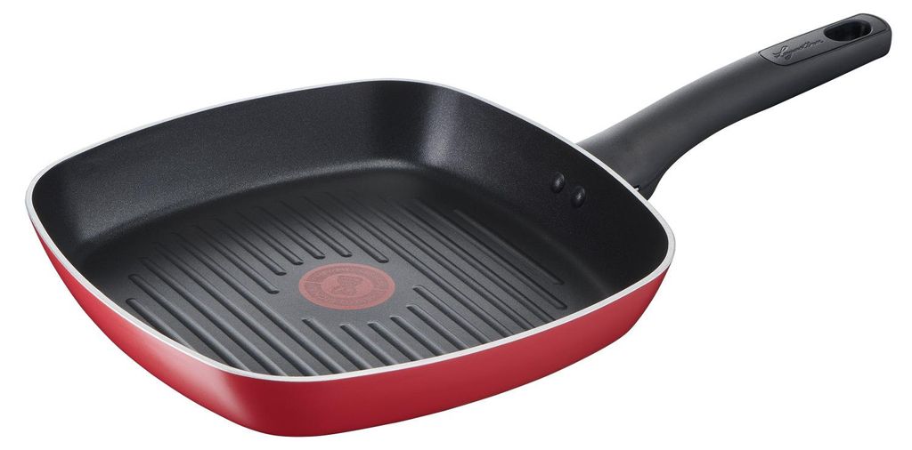 Lagostina 010254041926, Quadratisch, Grillpfanne, Rot, Titan Einfach, Cucina Mediterranea, Keramik, Gas, Halogen, Induktion, Versiegelte Platte