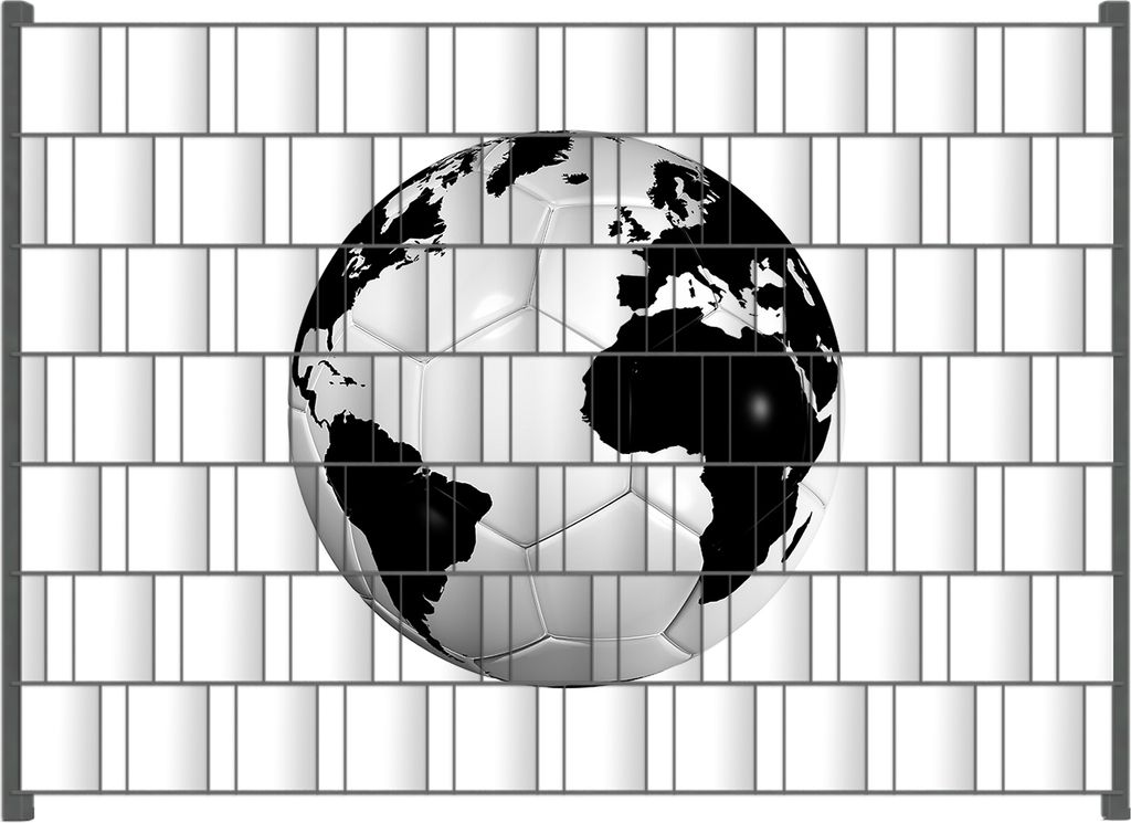 Wallario Zaunsichtschutz mit Motiv Planet Fußball für Ein- und Doppelstabmatten Zäune in der Größe 200 x 140 cm