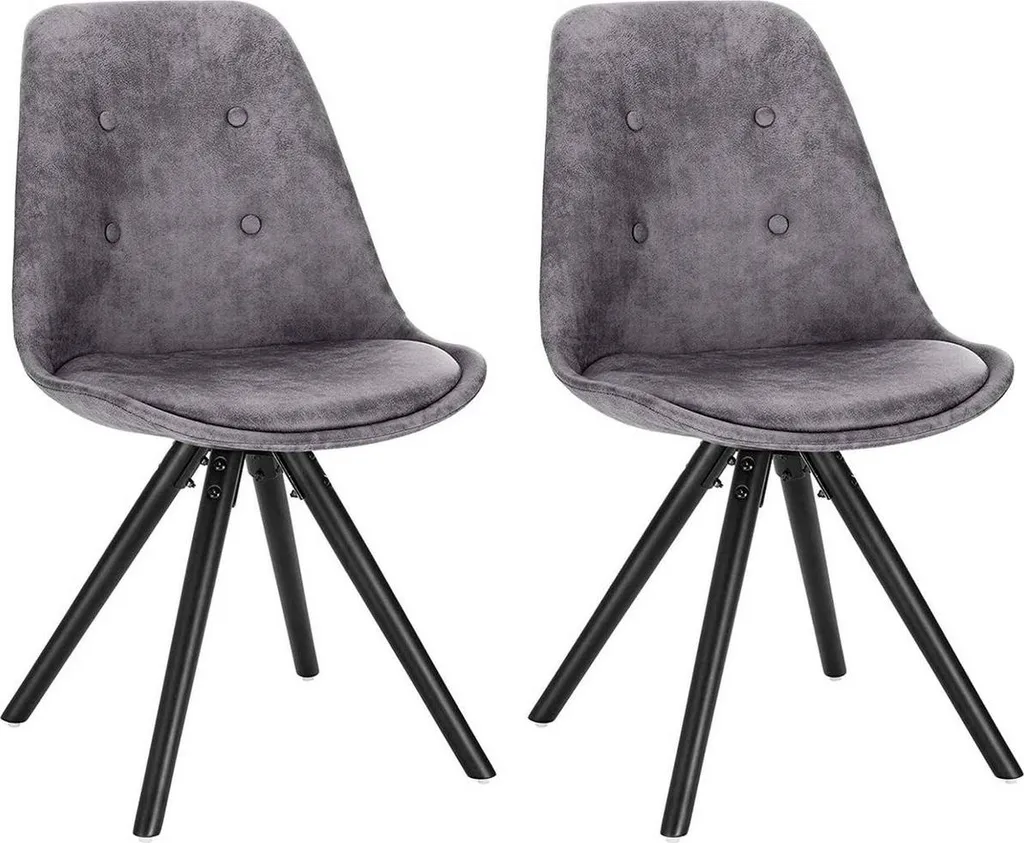 Chaise Grise Happyment Lizi : Lot de 2 pour Cuisine et Salle à Manger