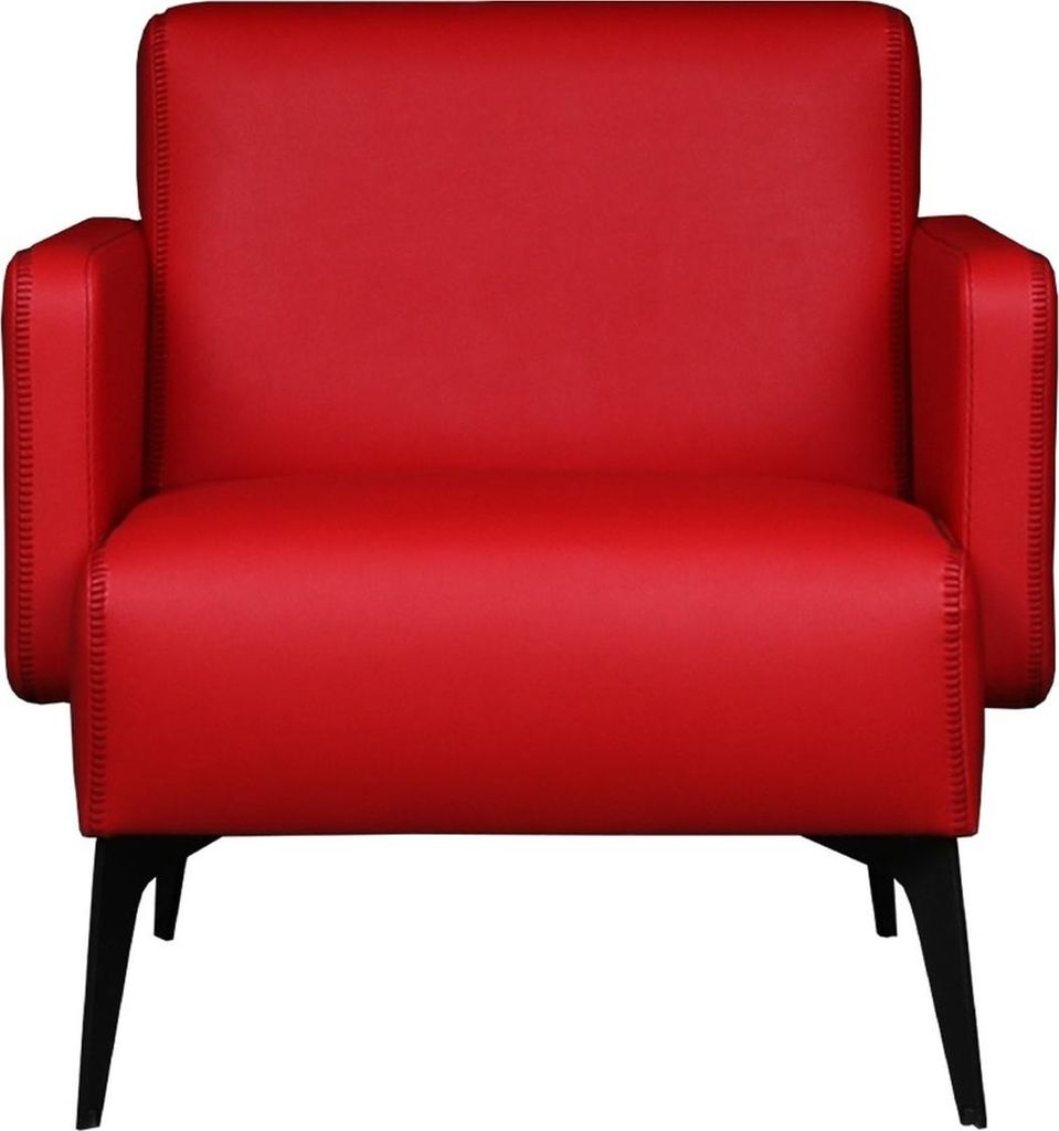 Stilvoller Roter Sessel Wohnzimmer Ledersessel Kunstleder Möbel