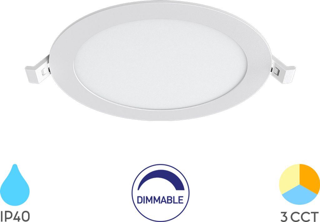 Braytron 12W LED Panel Dimmbar Einbauspot Einbaustrahler Deckenstrahler Flach IP40 CCT 3in1