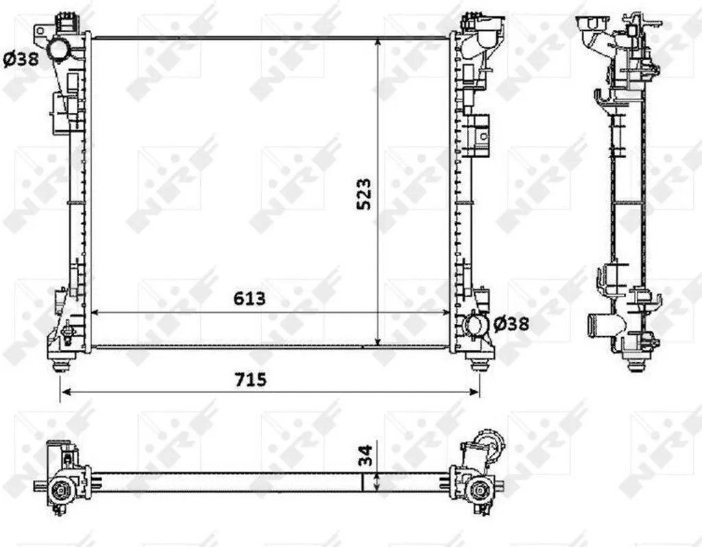 Radiateur NRF 53900 en aluminium haute résistance - OE 4677751AA