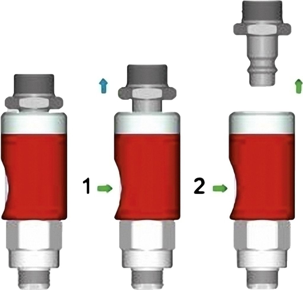 ELMAG Sicherheitskupplung IG 1/4, mit Druckknopf und Drehgelenk DN 7,4