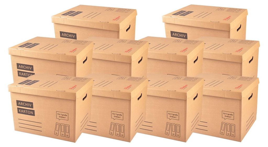 10x Archivkarton Aktenkarton Aktenordner mit Klappdeckel Produktbild 