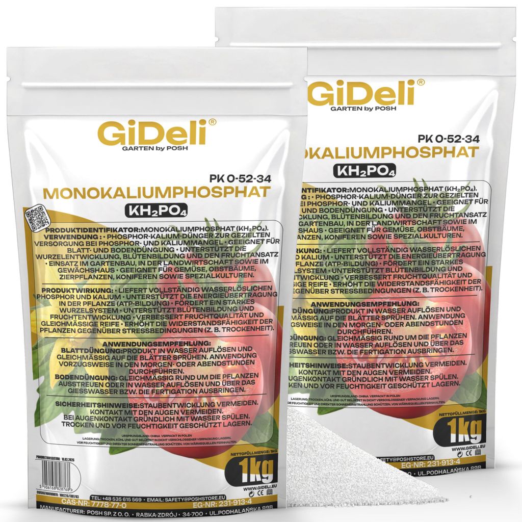 Monokaliumphosphat 2kg MKP Phosphor Kalium P-K Dünger Produktbild 