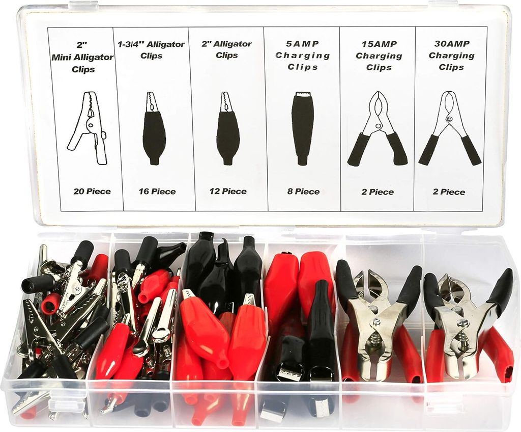 60-teiliges Sortiment an Krokodilklemmen/Klemmenverbindern
