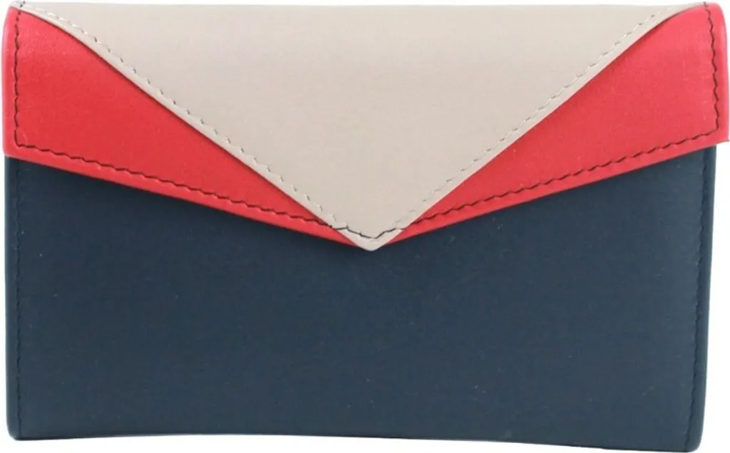 Portafoglio Donna in Cuoio Macy EL476 Navy/Melon | Vera Pelle 100%