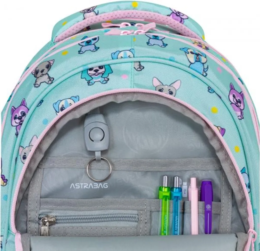 Cartable scolaire Puppies World avec 3 compartiments Astra AB330