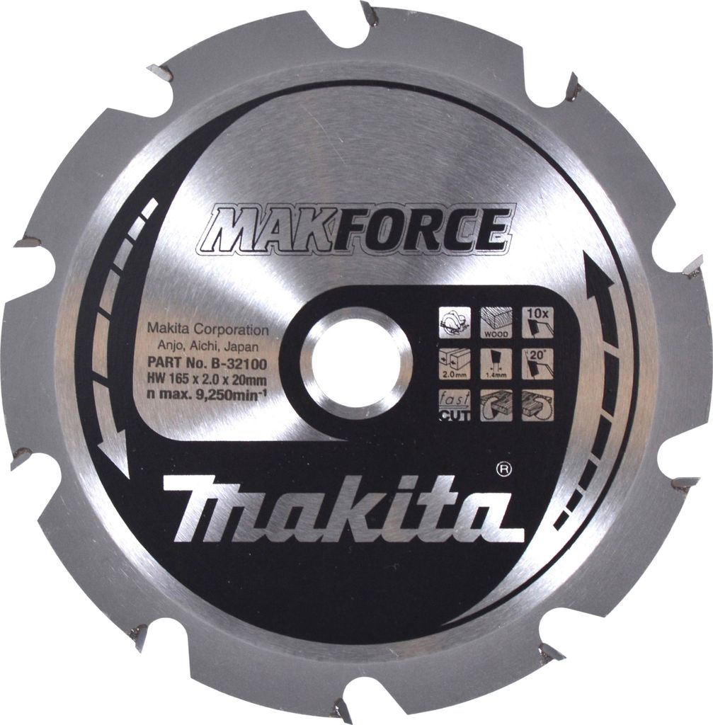 Makita Kreissägeblatt MAKFORCE 165/20 mm, 10 Zähne, 1,4 mm, Holz