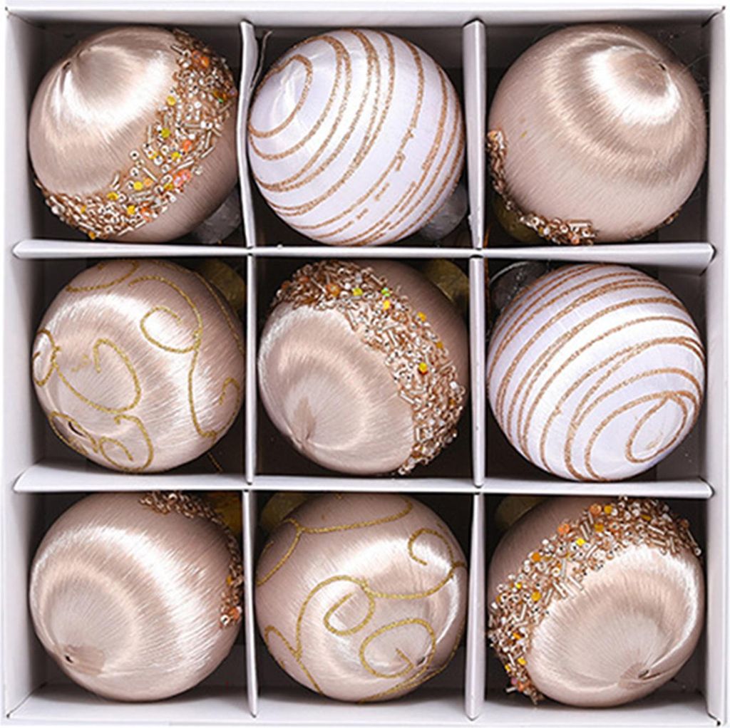 9 Stück 8 cm große Weihnachtskugeln aus glitzerndem Pailletten-Schaumstoff als hängende Dekoration für Hochzeiten, Partys, Feiertage, Zuhause u...
