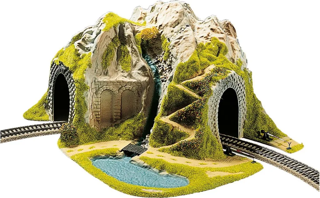 Tunnel d'angle NOCH 05170 pour réseau ferroviaire H0 courbé 41x37 cm