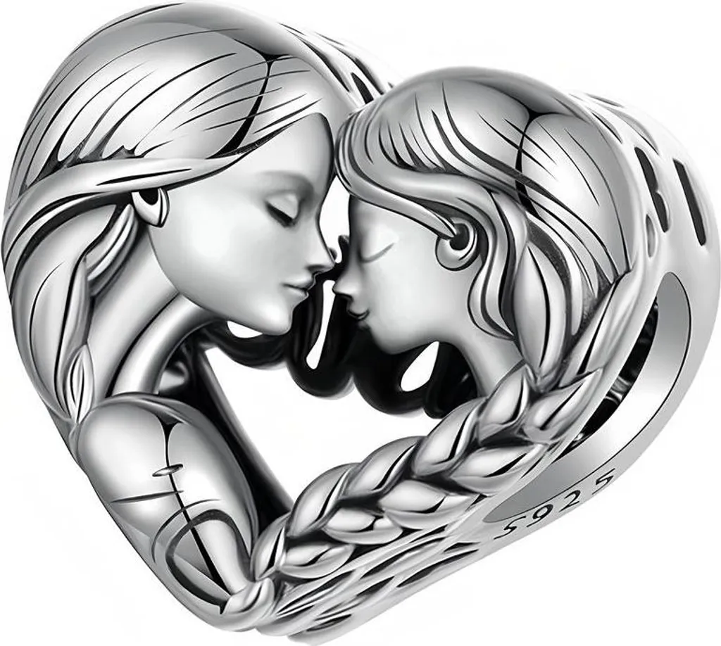 Charms per ciondoli Pandora Charm Cuore Sorelle Argento 925 Trusky Charms