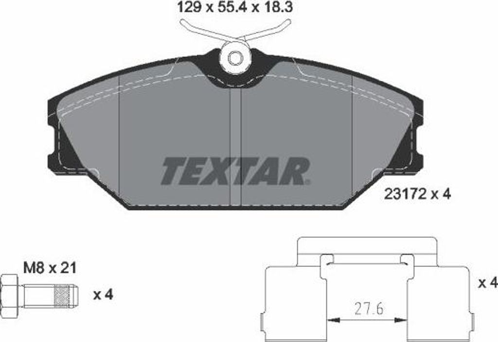 TEXTAR 2317203 Bremsbelagsatz, Scheibenbremse OE 410604441R kompatibel mit Megane, Laguna, Clio, Scenic, Safrane