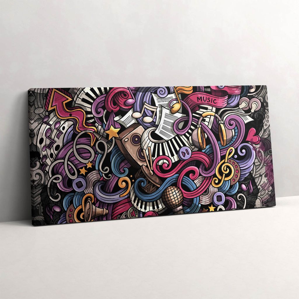 Musikinstrumente – Leinwandbild Wandbild – 100x50 cm – Leinwandbilder – Wandbilder – Schlafzimmer – Flur