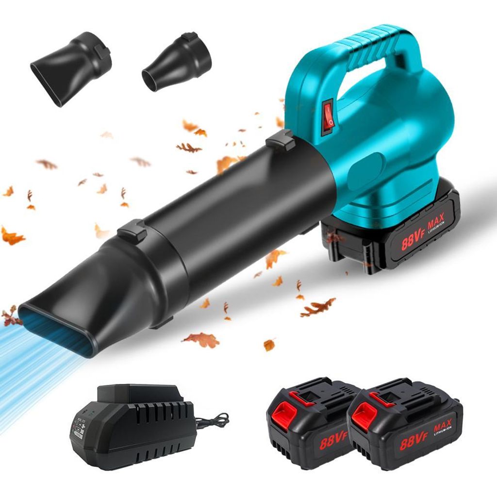 Elektrisch kordlesses Blattgebläse,Handheld Laubsauger & Laubbläser,36000 U / min,mit 2 x 2,0AH-Batterien,für Rasenpflege,Staub,Pfützen,Schnee,...