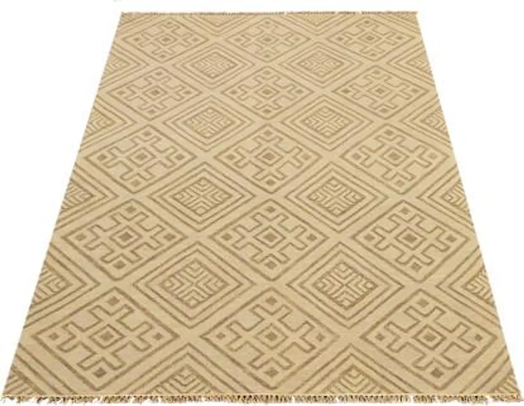 Tapis Beige 60x90 cm Anti-Poussière Kilim Modern 172 - Facile à Nettoyer