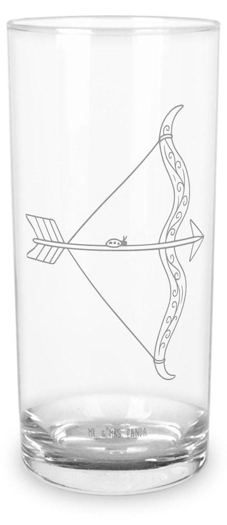 Mr. & Mrs. Panda Glas Sternzeichen Schütze 400 ml - Transparent - Geschenk, Tumbler, Wasserbecher, Trinkglas, Geburtstag November, Schützenfest, ...