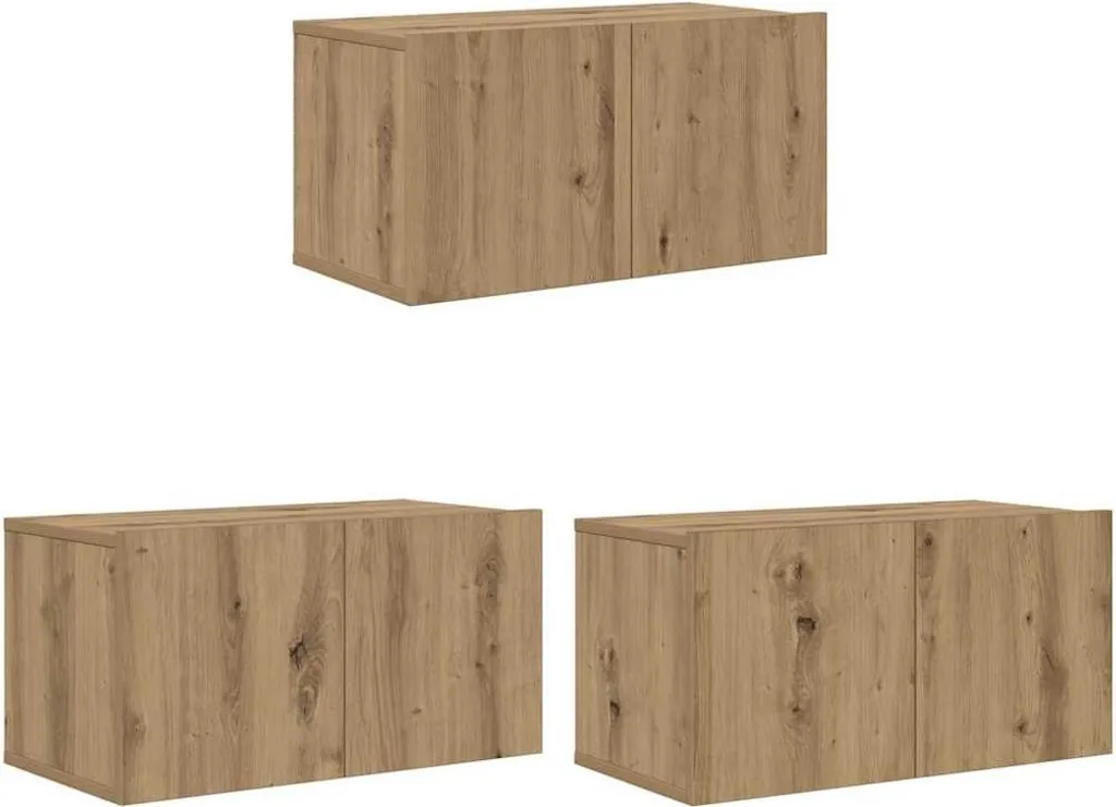 Set Mobile TV 3 Pezzi Marrone 60x30x30 Legno Multistrato | Offerta SYFAX