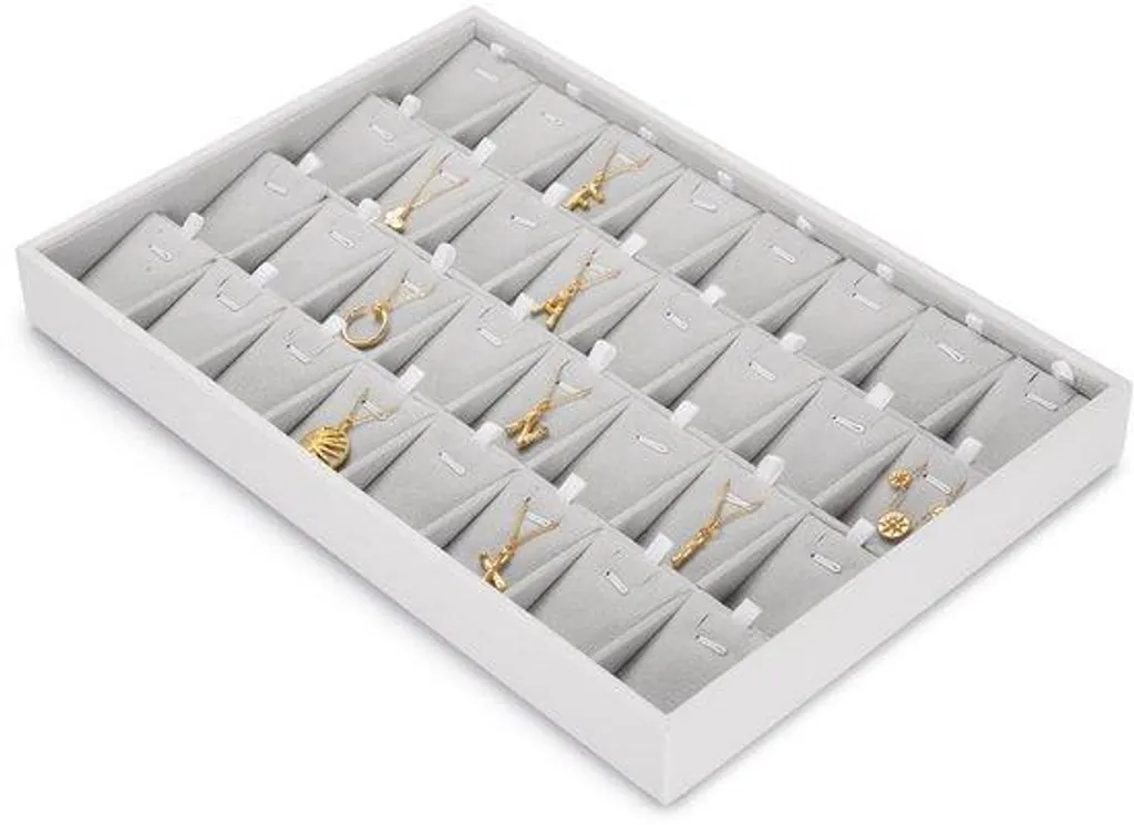 Boîte à bijoux empilable à 32 compartiments pour colliers et bagues
