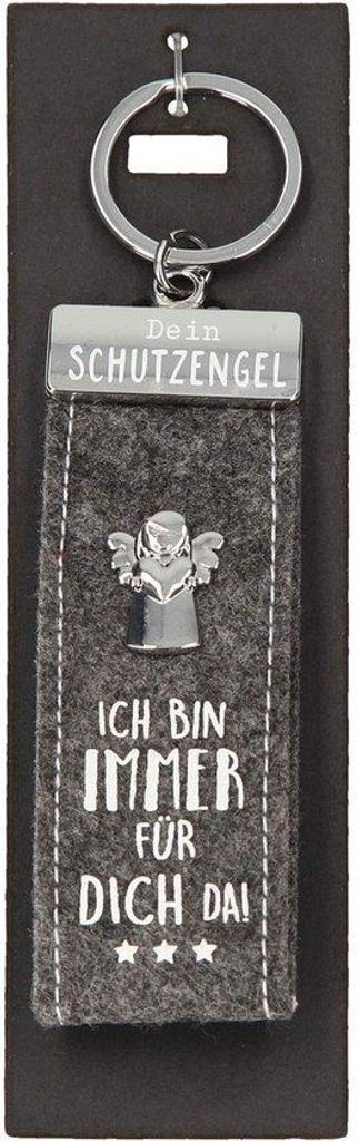 Depesche Schutzengel Filz Glücksfilz Schlüsselanhänger Grau - Ich bin immer für dich da!