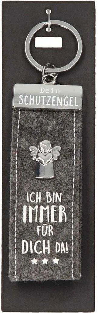 Depesche Porte-clés Ange Gardien en Feutrine Gris - Je Suis Toujours Là