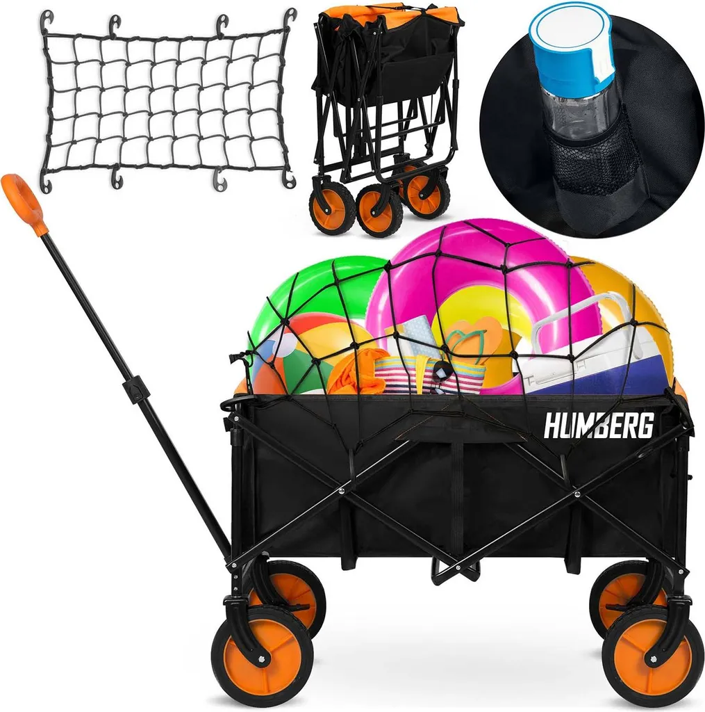 Carrello da trasporto Humberg HM-513, pieghevole con rete da 100l