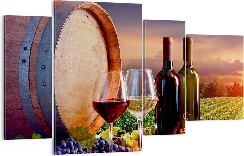 Bild auf Leinwand - Leinwandbild - Wein Weinberg Sommer - 120x70cm - Wand Bild - Wanddeko - Leinwanddruck - Bilder - Kunstdruck - Wanddekoration - ...