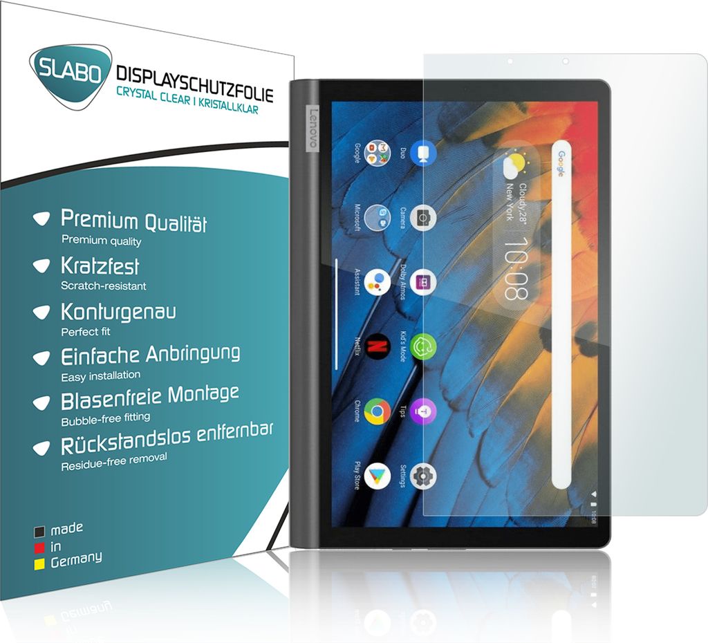 2x Slabo Displayschutzfolie für Lenovo Yoga Smart Tab 10,1" (YT-X705F) KLAR "Crystal Clear" Displayfolie Schutzfolie Folie