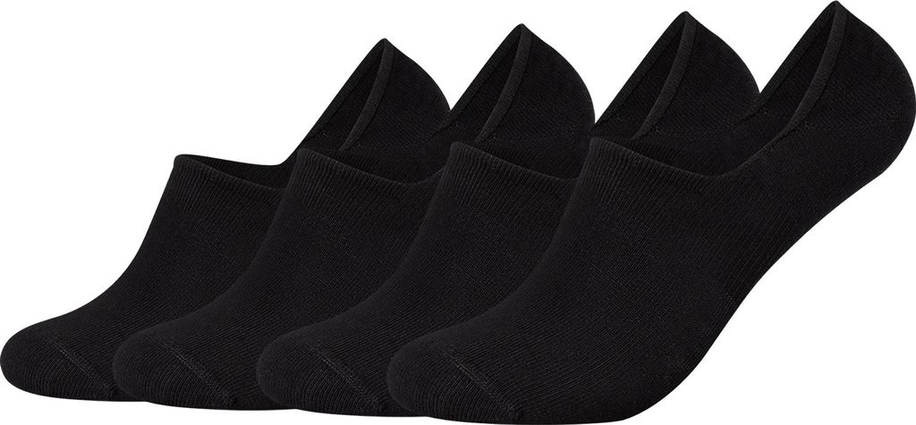 Camano Uni Socken - Komfort Füßlinge, einfarbig, 4er Pack Schwarz 35-38