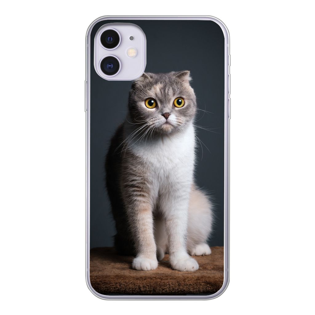 MuchoWow Handyhülle Schutzhülle Hülle für iPhone 11 Katze - Haustiere - Licht Silikon Softcase Handy Hülle - Handytasche