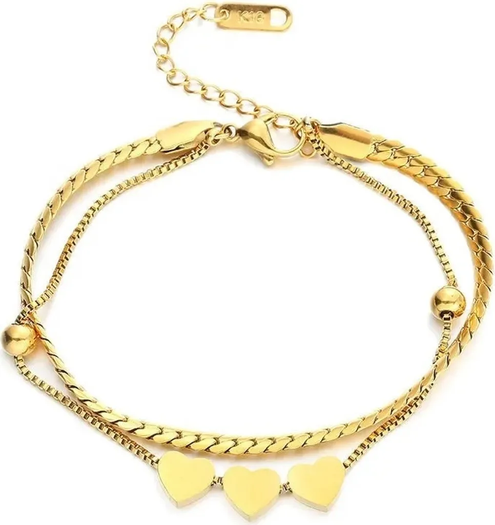 Bracciale Bernica Oro 18K con Cuoricini | Eleganza Italiana KP28357