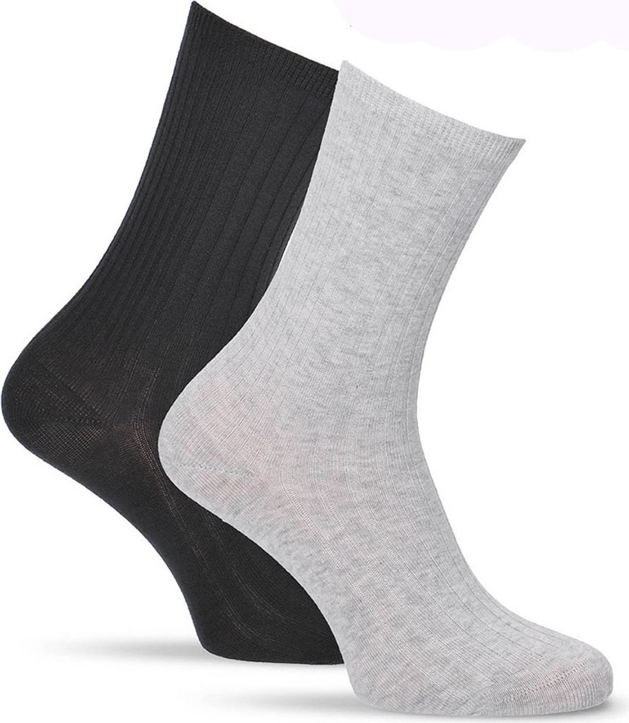Söckchen mit Rippenstruktur 2-er Pack schwarzgrau-39.42 Produktbild 